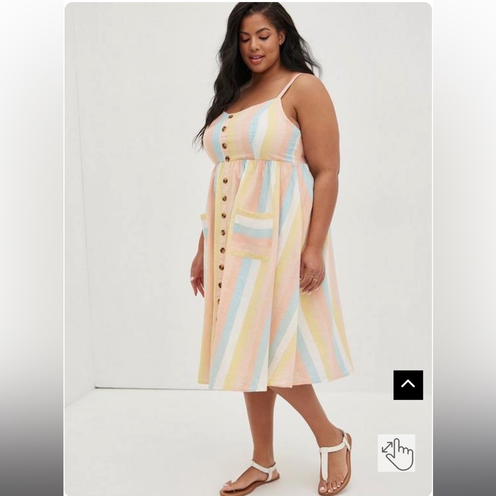 ✨Torrid Midi Linen Button-Front Dress✨